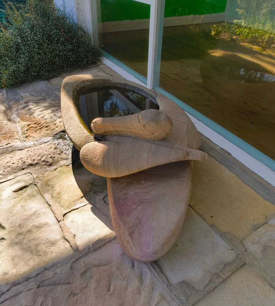 "Pelican Sandbath" sculpture by Gerald Lewers