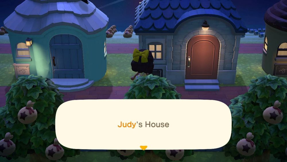 My ACNH rep outside Judy’s house on a treasure island