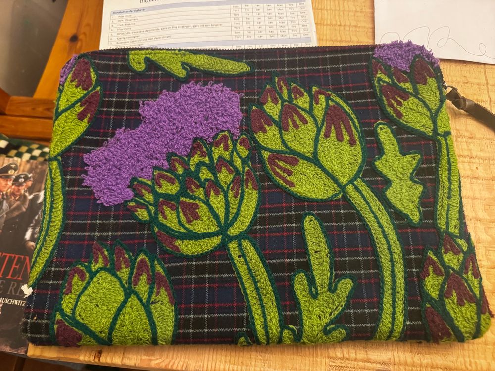 Embroidered 13» wool sleeve