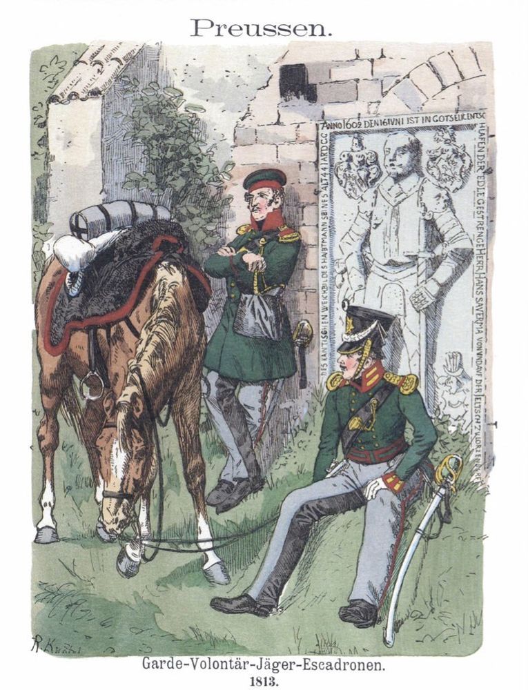 Garde-Volontär-Jäger-Escadronen, 1813 — by Richard Knötel
(Sourced from Wikipedia)