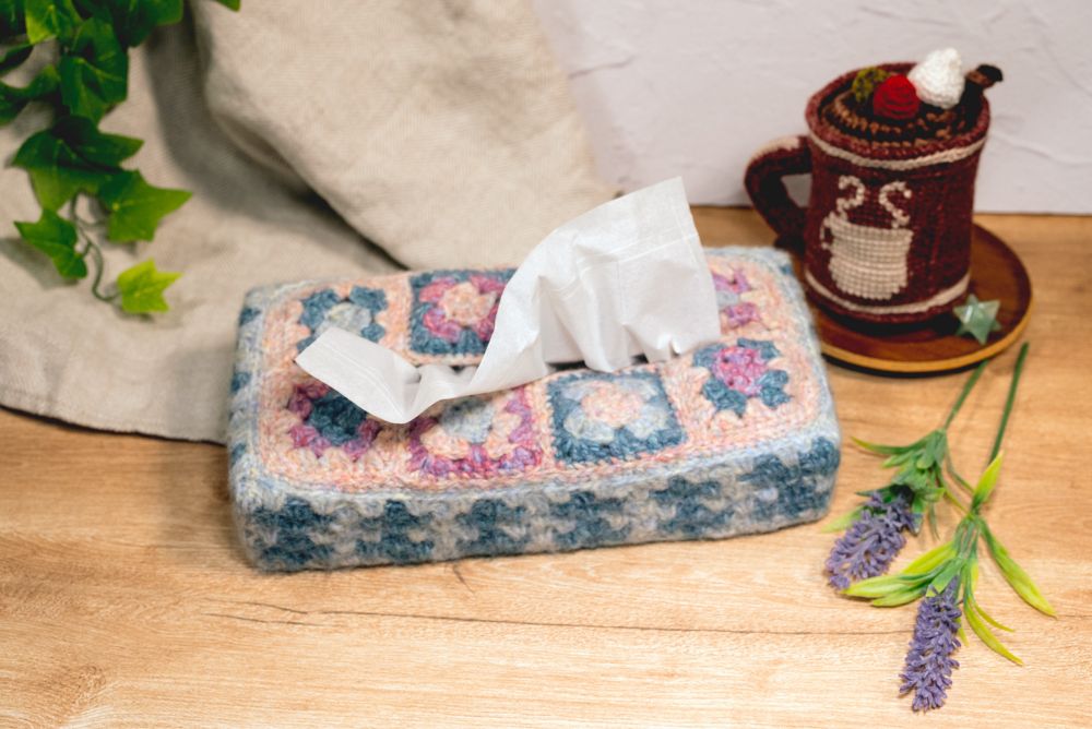 手編みティッシュカバー