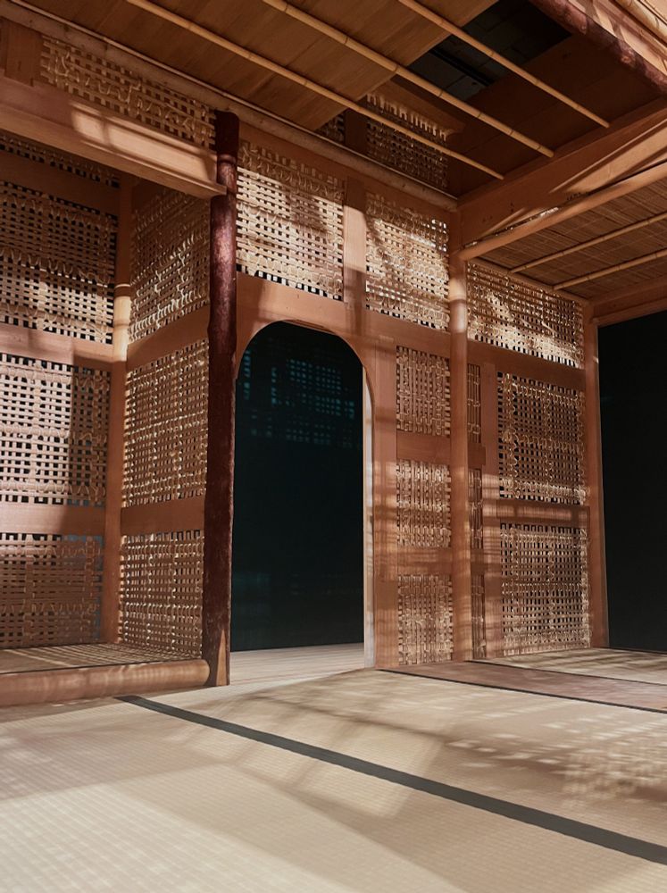 Tatami room at The Craft of Carpentry: Drawing Life from Japan’s Forests, at Japan House, London
