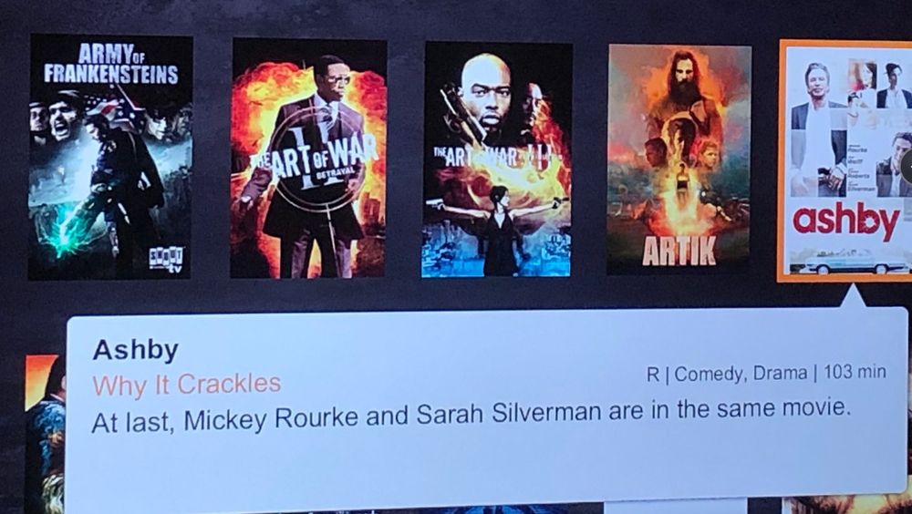 Ashby: At last, Mickey Rourke and Sarah Silverman are in the same movie.