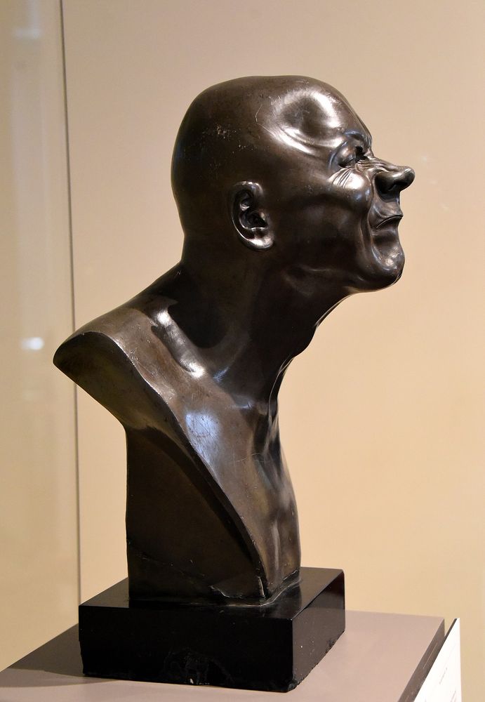 Sculpted bust of a man