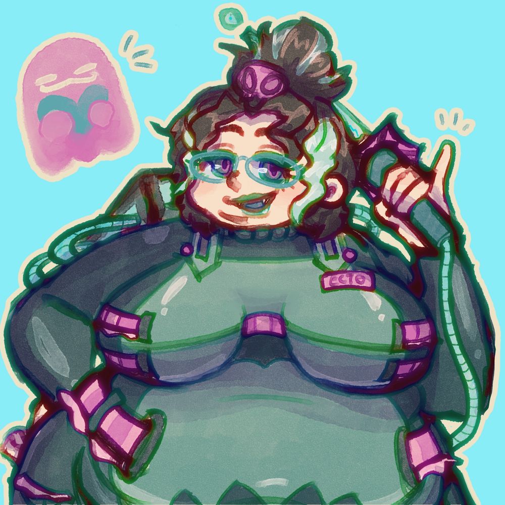 my art of a plus sized ghostbuster vtuber, ectomama