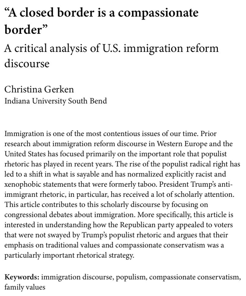 Article: "A closed border is a compassionate border"
