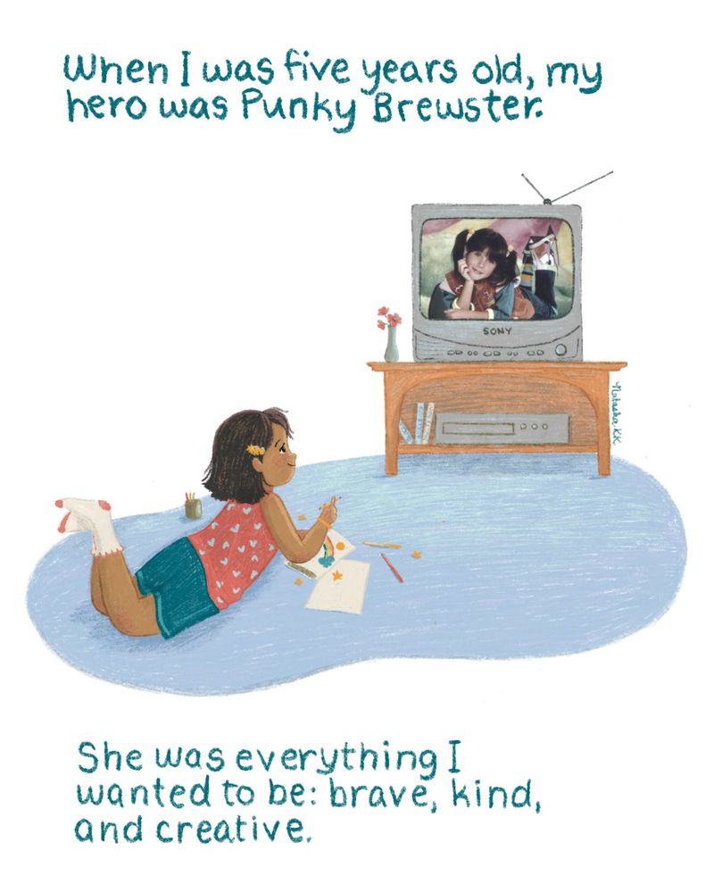 Younger Natasha Khan Kazi watching punky Brewster 