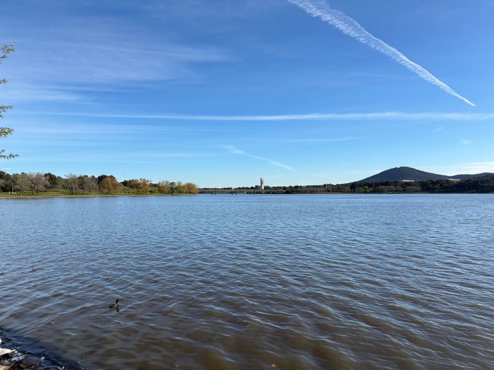 The shore of Molonglo River in Canberra, looking from Telopea Park