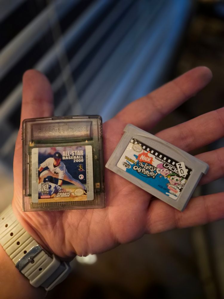 Thrift store finds: All-Star Baseball 2000 (GBC) and GBA Video Fairly Odd Parents Vol. 1 (GBA)