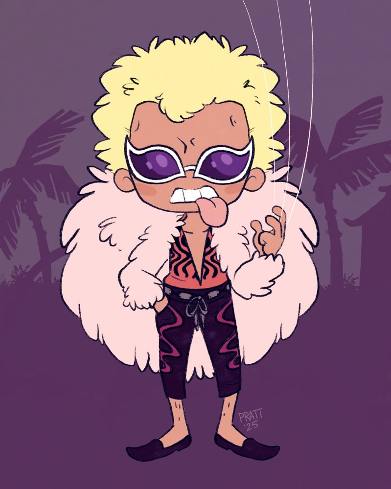 Pre timeskip Doflamingo chibi from One Piece.