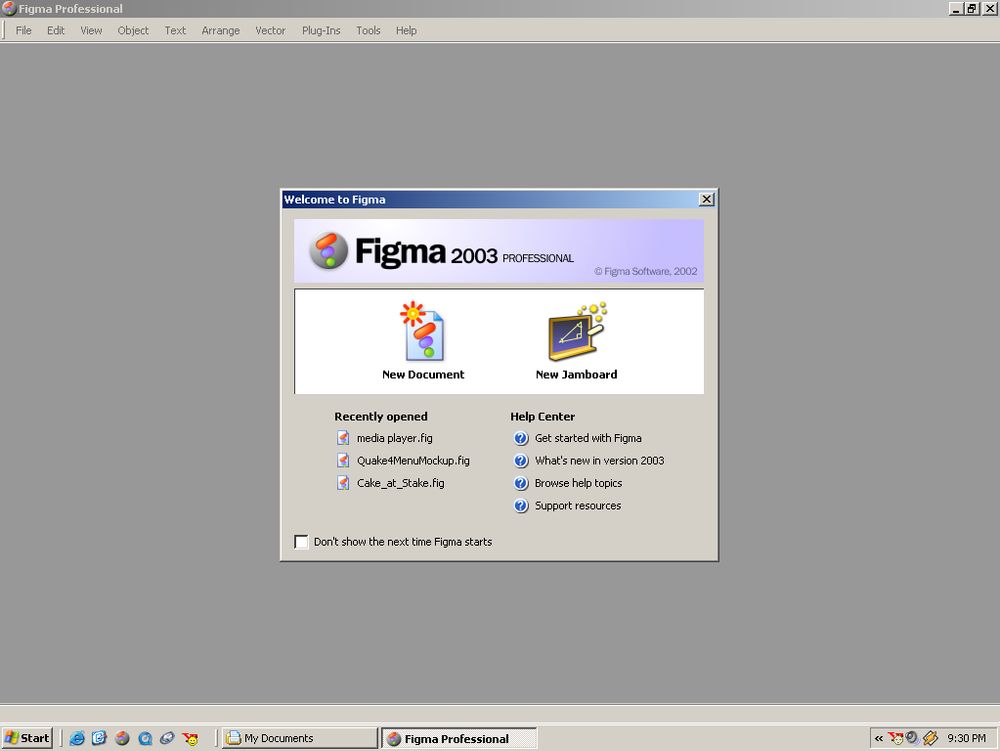 Welcome screen.