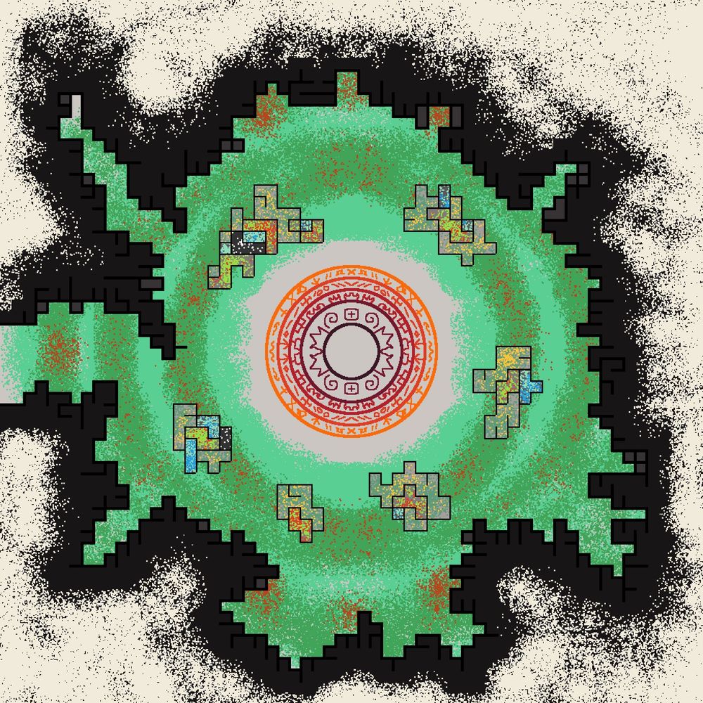 cratere avec un sceau protégeant de la créature à l'intérieur