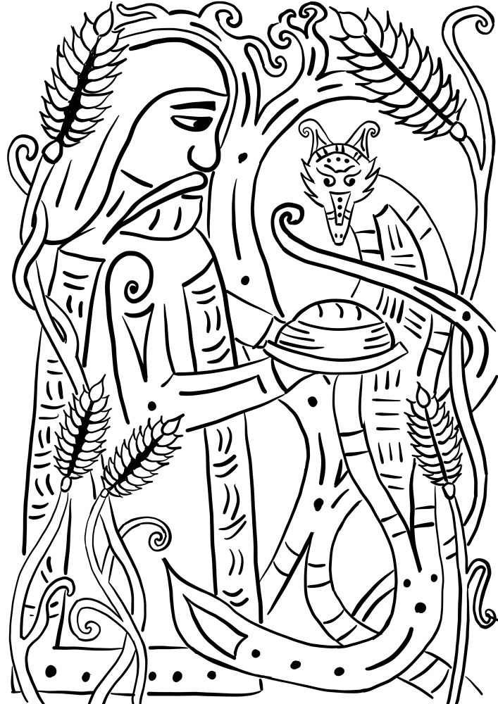 A stylised drawing for Lammas. 