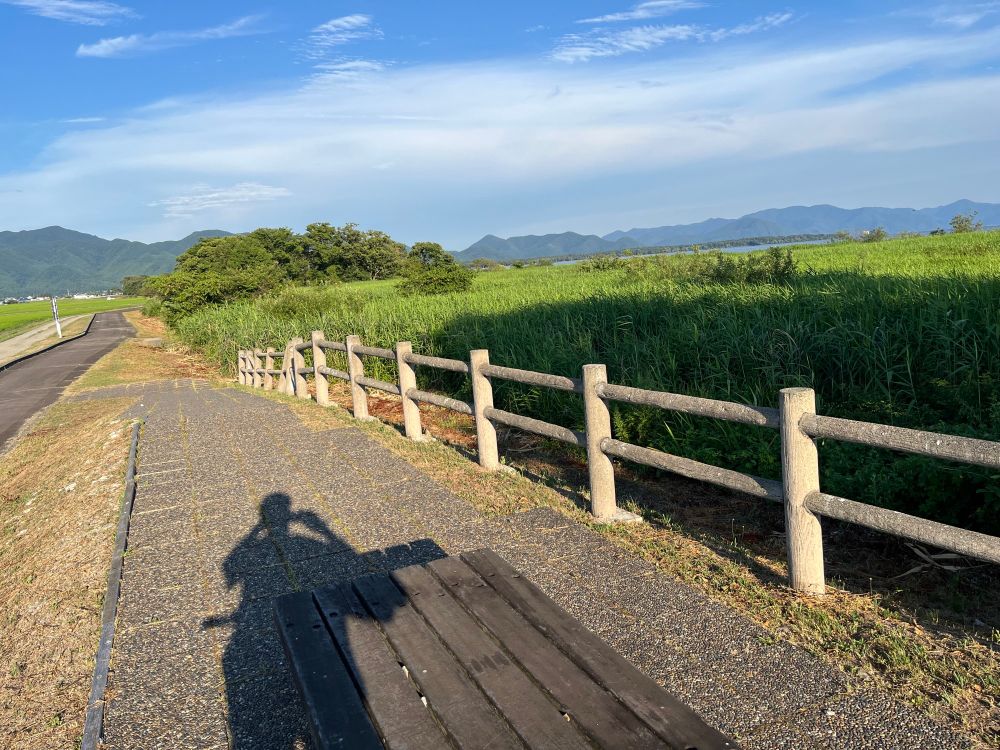 Cycle path on Lake Inawashiro