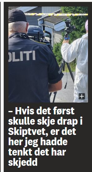 En front fra Smaalenenes Avis der overskriften er "- Hvis det først skulle skje drap i Skiptvet, er det her jeg hadde tenkt det har skjedd"