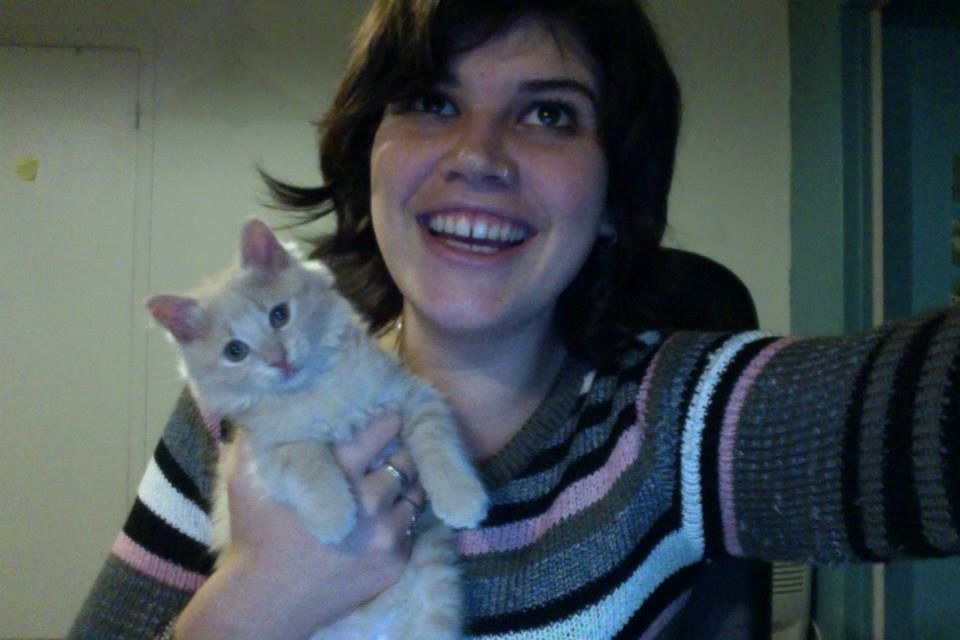 Selfie of me and my cat iroh as a little cream kitten 
