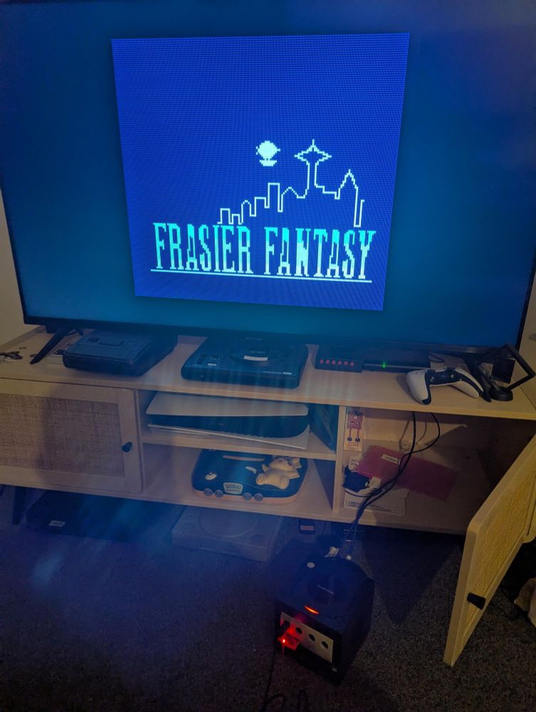 Frasier Fantasy running on a GameCube 
(Image from drunklonelygeordie)