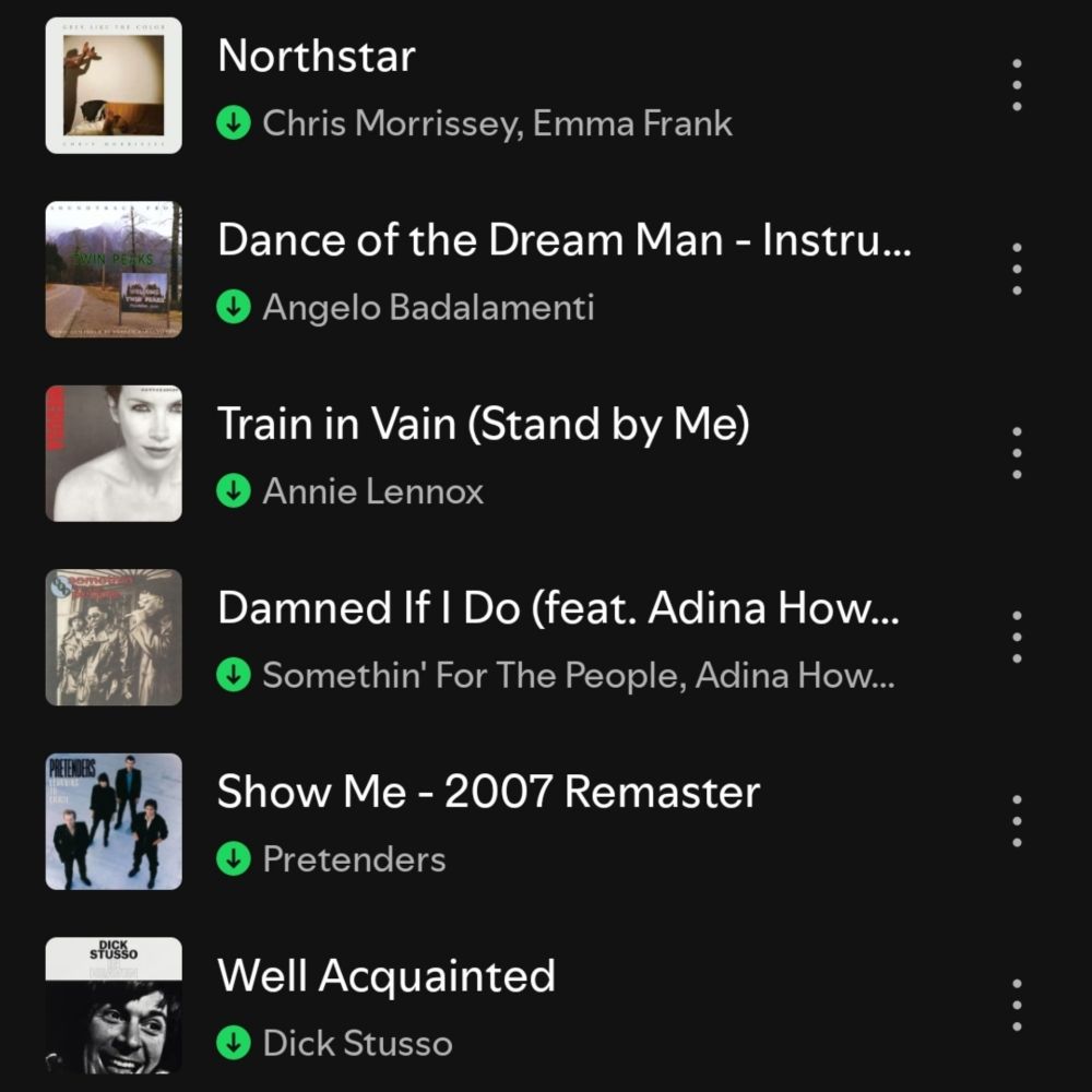 Hand on Home 03/14/2025 tracklist:

Matt Berninger - Bonnet of Pins 
Madison Cunningham - Who Are You Now
Lucy Dacus - Talk
Samantha Crain - Gumshoe
Robyn Hitchcock - I Often Dream of Trains
Marc Laidlaw - Evening Air
Chris Morrissey, Emma Frank - Northstar
Angelo Badalamenti - Dance of The Dream Man
Annie Lennox - Train in Vain (Stand by Me)
Somethin' For The People - Damned If I Do
Pretenders - Show Me
Sick Stusso - Well Acquainted 
Neko Case - Favorite
Natalie Prass - Your Fool
Dan Mangan - Melody 
Band of Horses - Slow Cruel Hands of Time
Songs of Boda - Where My Hands Might Go
Ryan Necci and the Buffalo Gospel - Pretty Good Way To Go