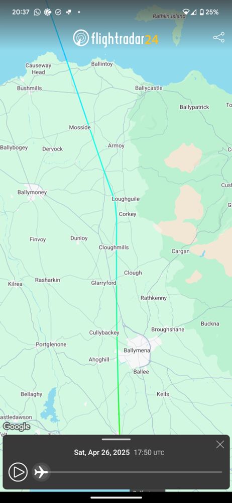 Screenshot of a flightpath