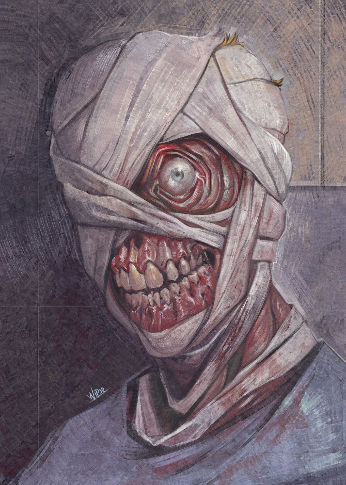 Portrait of Curly, Horror character from the game mouthwashing.