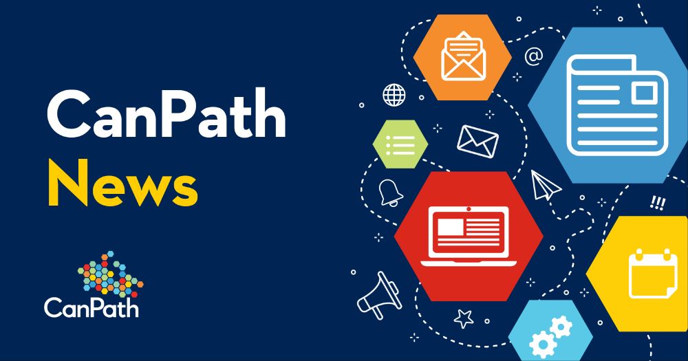 Text reads “CanPath NEWS” on a dark blue background with decorative colourful hexagons. 
