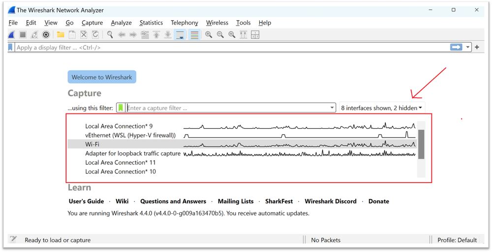 Capture a Network Trace : Wireshark