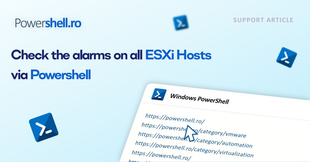 Check the alarms on all ESXi Hosts via Powershell