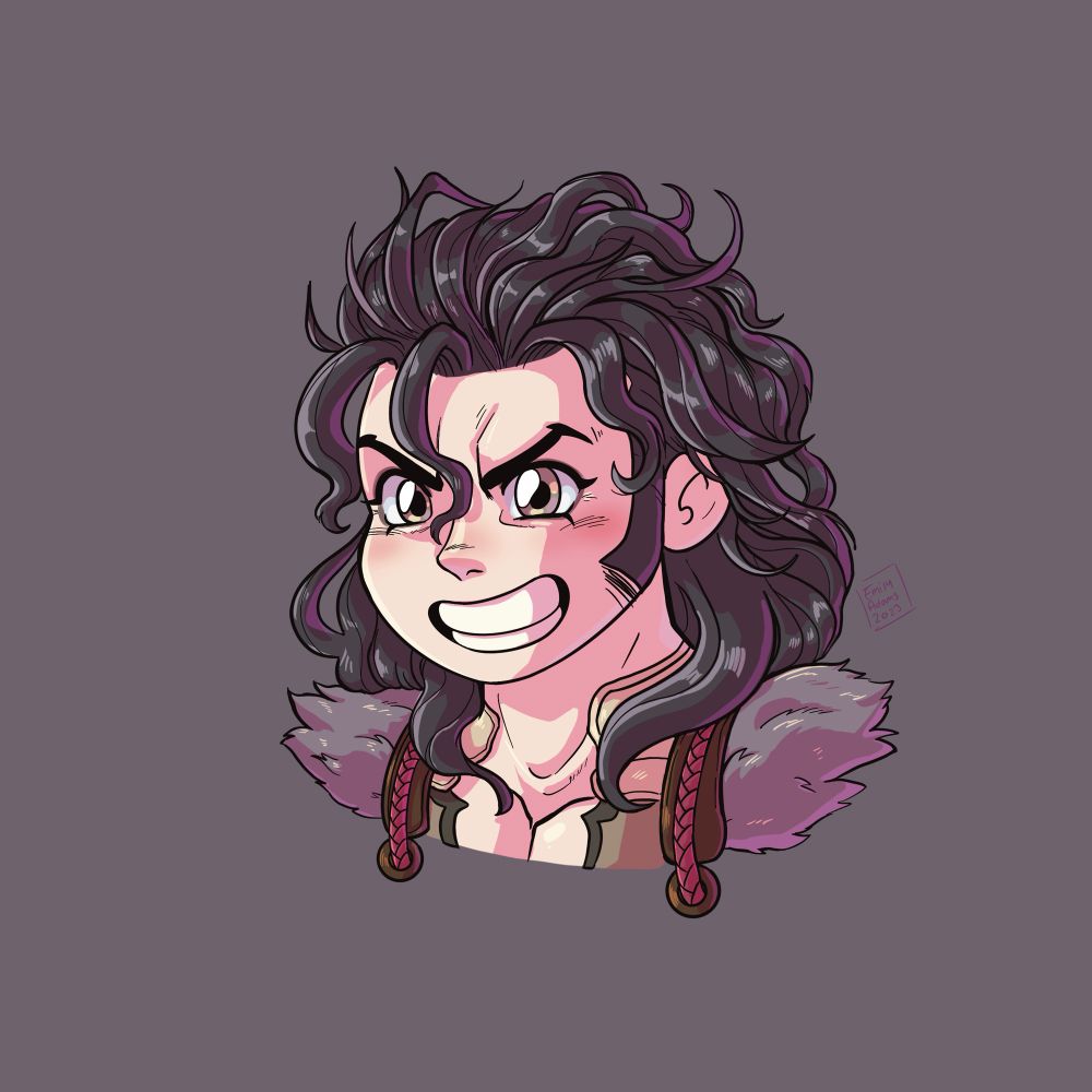 Chibi portrait illustration of Balthus from Fire Emblem Three Houses.