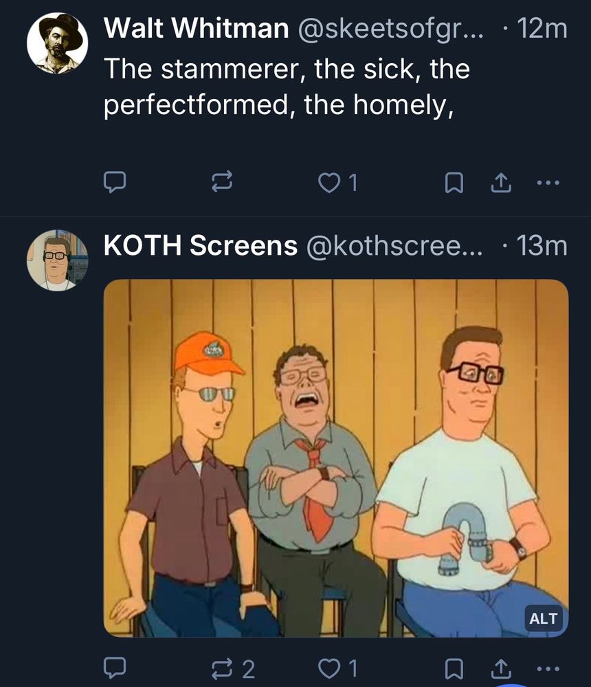 The stammerer, the sick, the perfectformed, the homely,