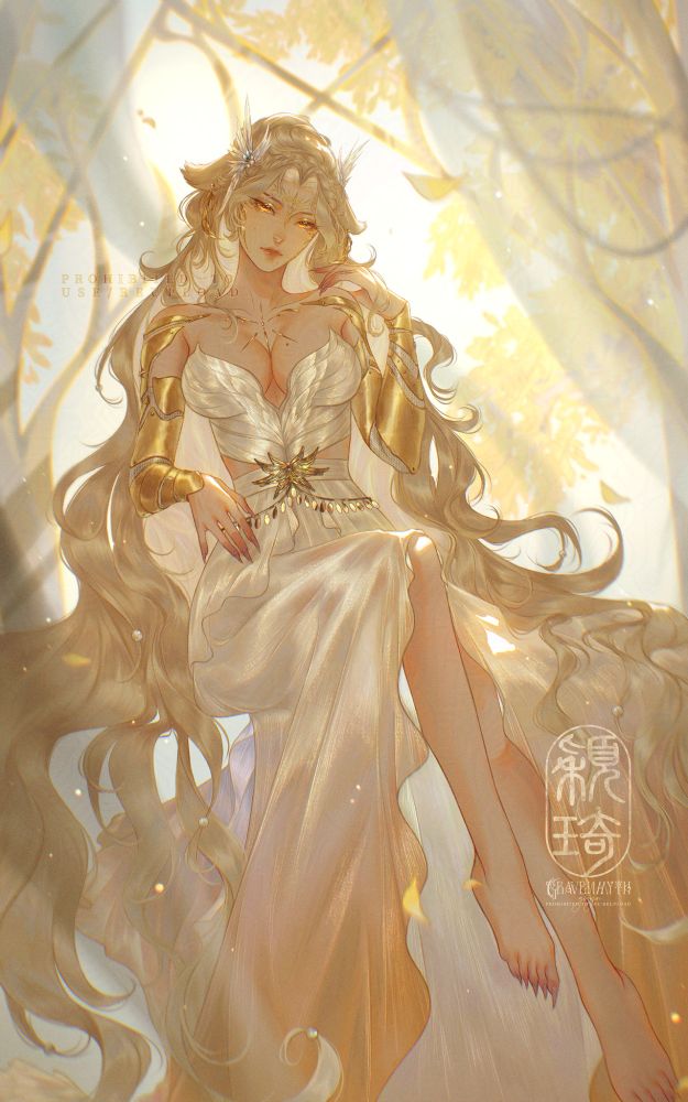 Art of my Elden Ring OC, Megaera in her pre-Shattering form.