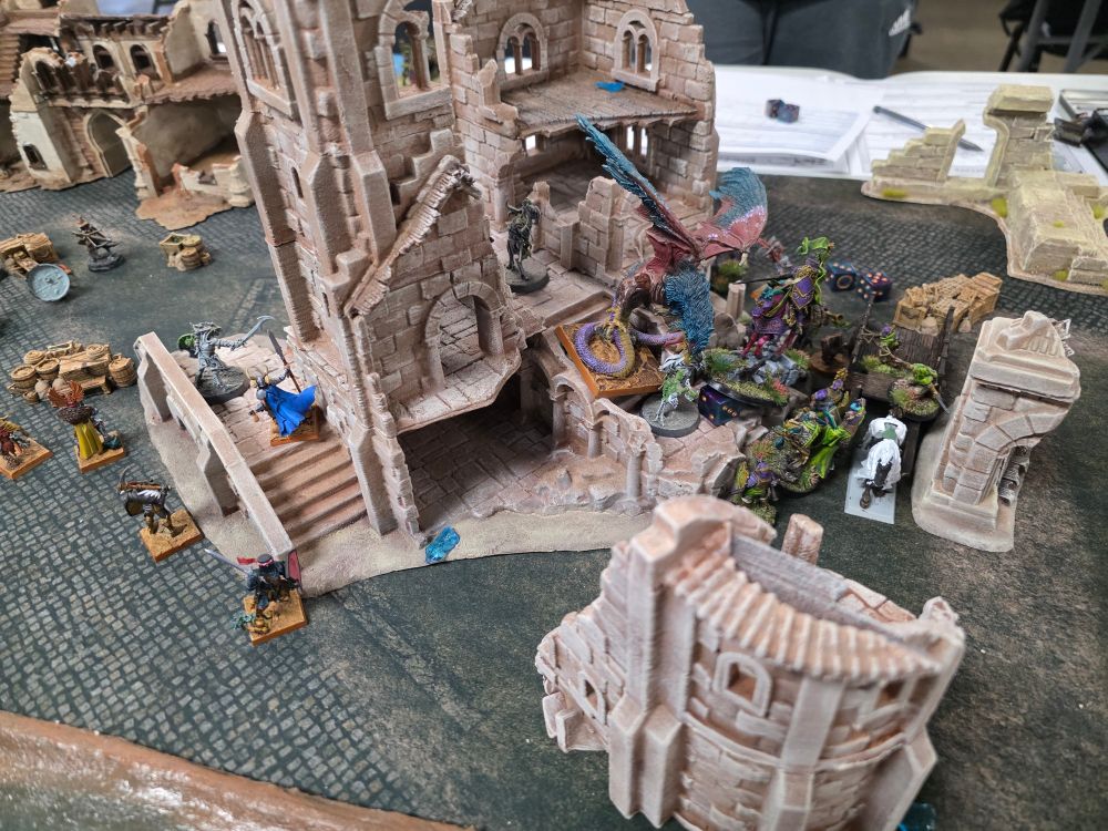 Ostermark troops engage a cockatrice