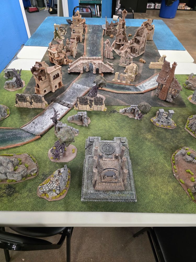 Mordheim board before battle