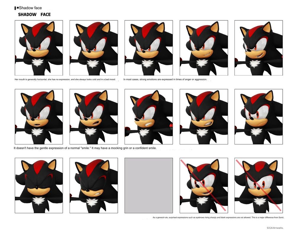 Shadow 3D CG expression sheet