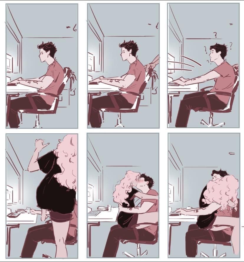 Man trying to play games, but woman sat on him