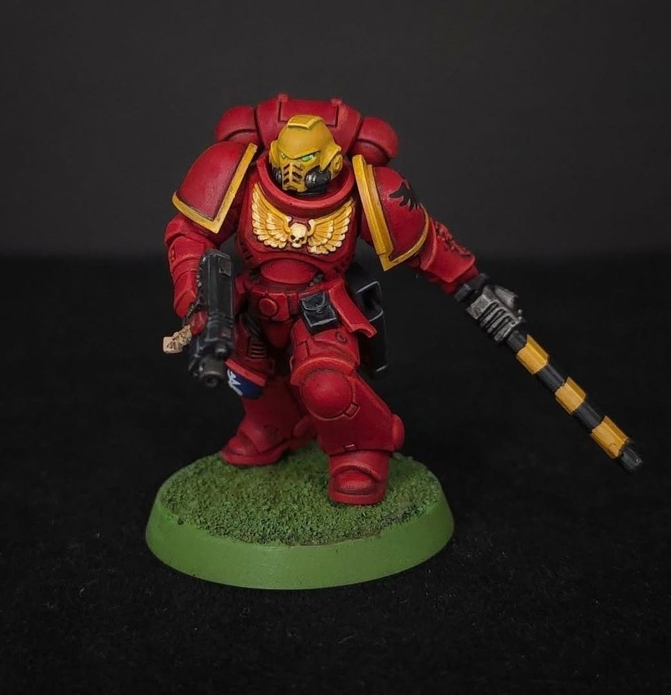 Blood angels assault intercessor in retro paint scheme from 2nd edition