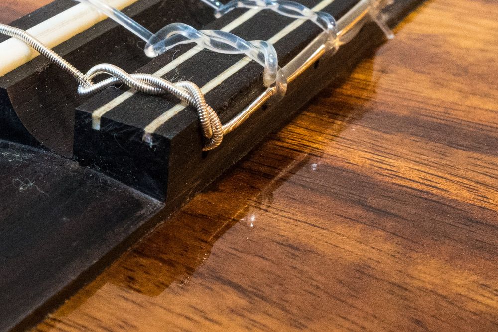 ukulele bridge close up