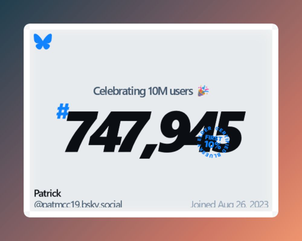 Bluesky user number 747945