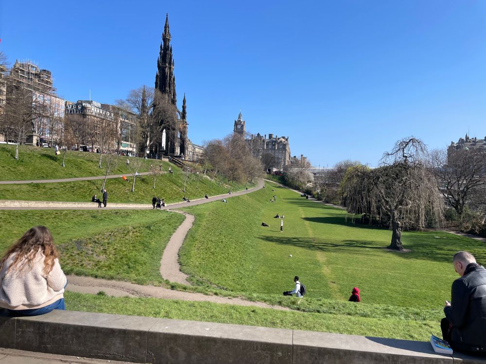 Edinburgh with blue skies