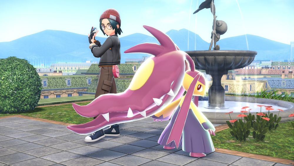 Screenshot of my playable character and a Mega Mawile in Pokemon Legends ZA