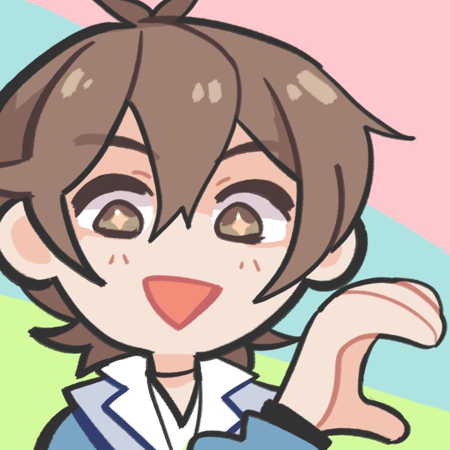 an icon of eiden from nu carnival holding his hand out like half of a heart
