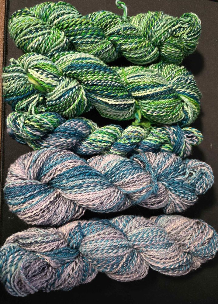 The skeins before washing and setting the twist