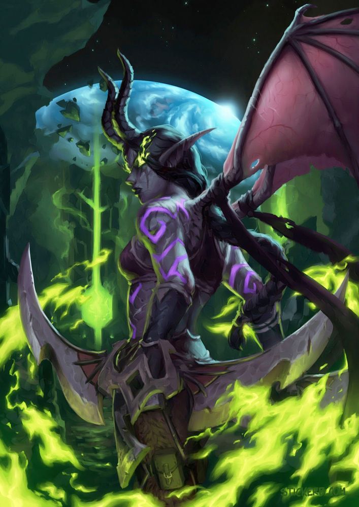 Illustration of a World of Warcraft Demon Hunter Character