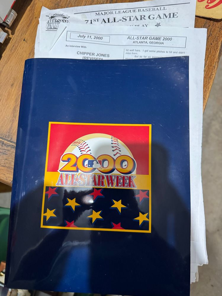 2000 media package from covering the All-Star game at Turner Field. Includes quote sheet from Chipper Jones’ postgame media session.
