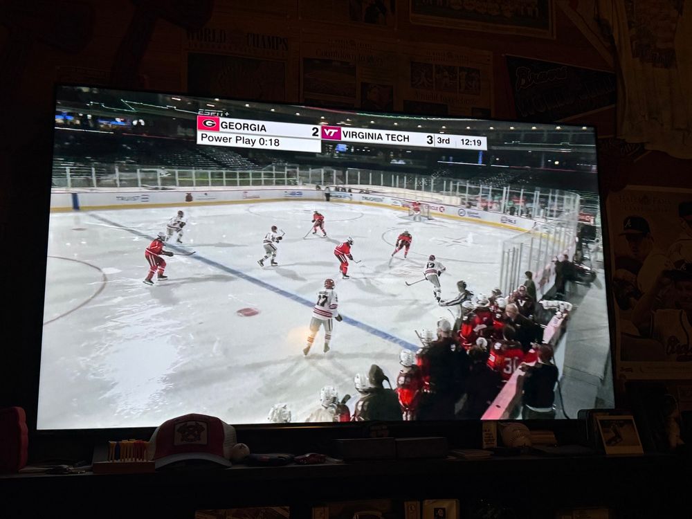 UGA hockey playing outdoors in Charlotte. 