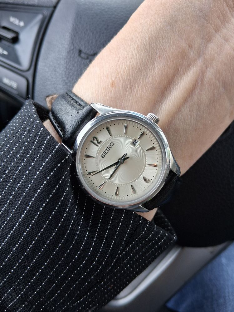 Beloved Seiko watch on wrist.
