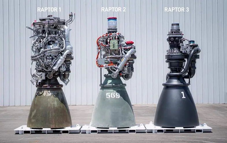an image with SpaceX raptor engine evolution over time, showcasing the improvements through simplicity and efficiency as technology is tested and better understood