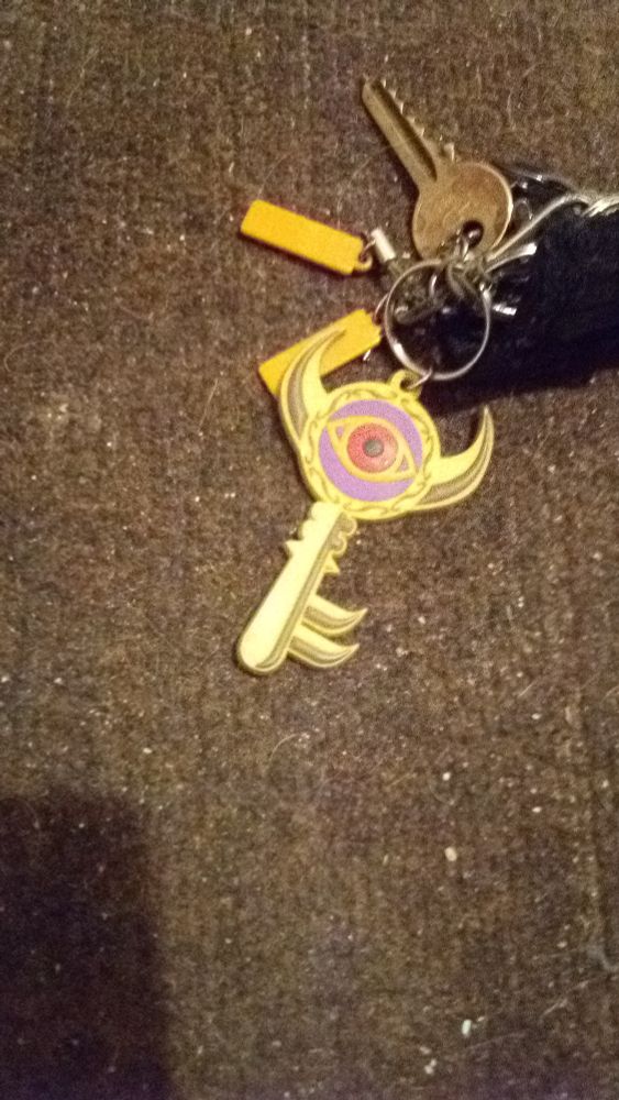 A rubber replica of the boss key from the Legend of Zelda series 