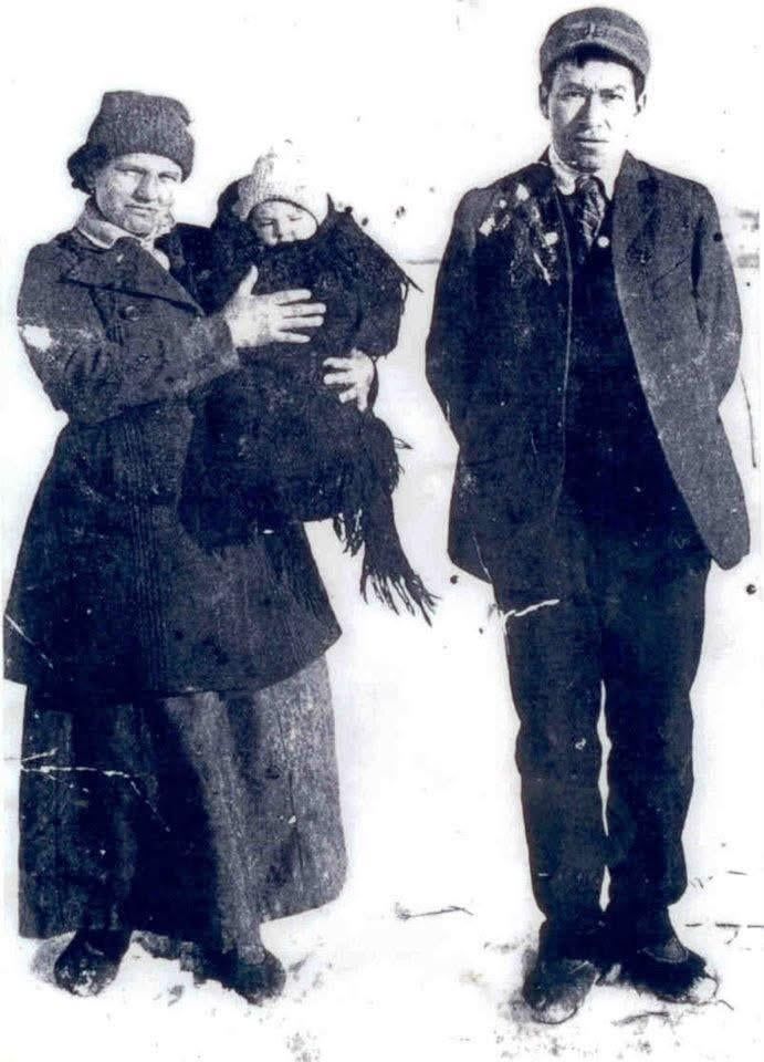 First photo is of my Great Grandfather when he was chief of my reserve in the 1970s. He’s at a powwow here I believe and was WW2 veteran. 

Second is my grandfather when he was chief in the 80s in his new headdress and regalia. He would be chief a number of times to the 2000s.

Third photo is my great-great grandfather who was the first school teacher on my reserve and built the first school here. My great great grandmother and great aunt are to the left of him. He would lose his Indian status and become enfranchised along with his children for becoming a teacher. After his death his children were disenfranchised and obtained Indian status again and could live on the reserve. 

Both my great grandfather and grandfather attended Indian residential school and lived with the hardships that came from living through it.

We are Nehiyaw and mixed Métis so you can see the lighter complexion that is in my family.

Credit to the original poster Fanman5000 who posted this on r/OldSchoolCool on December 13th, 2025 at 12:03 AM UTC.