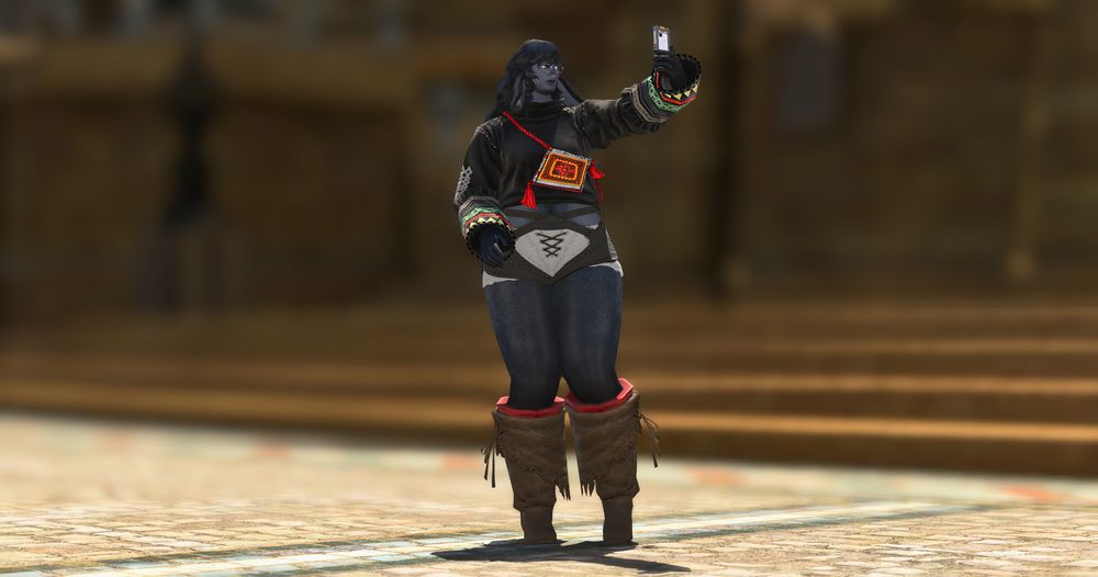 dami taking a selfie. she's fat yay! this is all vanilla gear (aside from bibo hands)(customize+ enabled)