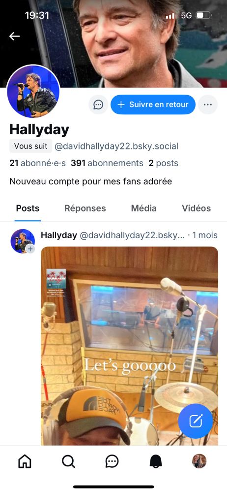 Capture d’écran du supposé compte de David Halliday qui me suit. Très crédible
